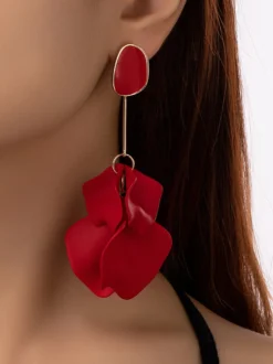 Boucles d'oreilles de mariée Bijoux de mariée percés en métal sans pierre