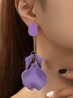 Boucles d'oreilles de mariée Bijoux de mariée percés en métal sans pierre
