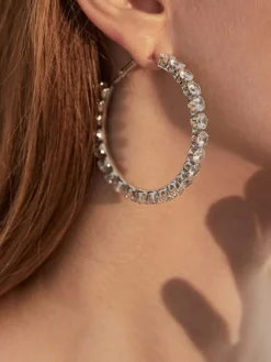 Boucles d'oreilles de mariée Diamant Fille Strass Bijoux de mariée percés