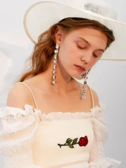 Boucles d'oreilles de mariée en métal pour femmes bijoux de mariage percés