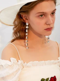 Boucles d'oreilles de mariée en métal pour femmes bijoux de mariage percés