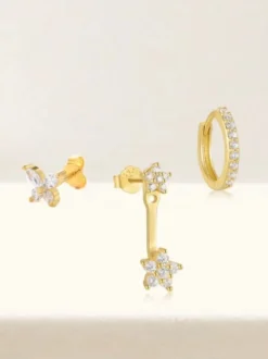 Boucles d'oreilles de mariée en strass et métal percé Bijoux de mariée