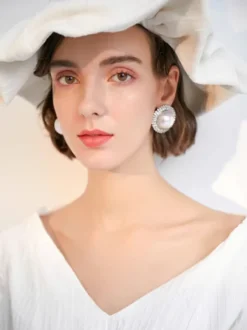 Boucles d'oreilles de mariée en métal pour femmes bijoux de mariage percés