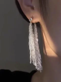 Boucles d'oreilles de mariée en métal pour femmes
