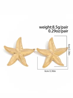 Boucles d'oreilles de style vacances en forme d'étoile de mer pour femmes 2026