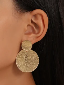 Boucles d'oreilles à disque en métal pour femmes 2026