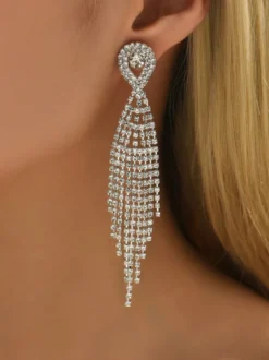 Boucles d'oreilles à pampilles en strass brillants pour femmes 2026