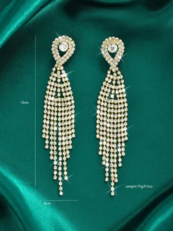 Boucles d'oreilles à pampilles en strass brillants pour femmes 2026