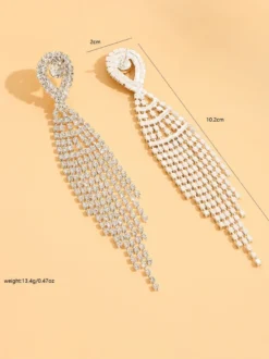 Boucles d'oreilles à pampilles en strass brillants pour femmes 2026