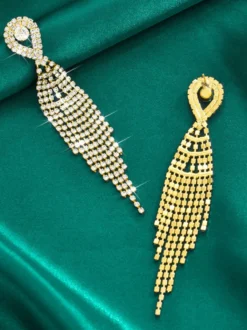 Boucles d'oreilles à pampilles en strass brillants pour femmes 2026