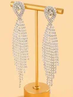 Boucles d'oreilles à pampilles en strass brillants pour femmes 2026