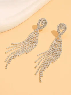 Boucles d'oreilles à pampilles en strass brillants pour femmes 2026