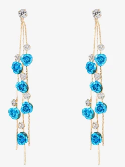 Boucles d'oreilles pendantes à motif floral rose pour femmes 2026