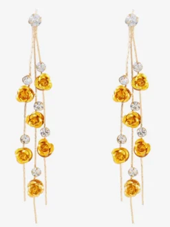 Boucles d'oreilles pendantes à motif floral rose pour femmes 2026