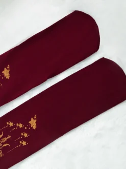 Bourgogne Lolita Collant Ange Croix Dorure Lolita Velours Stocking Déguisements Halloween