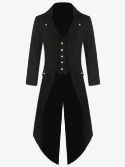 Bouton Vintage Aristocrat Bouton Décor Noir Costumes Retro Pour Homme Déguisements Halloween