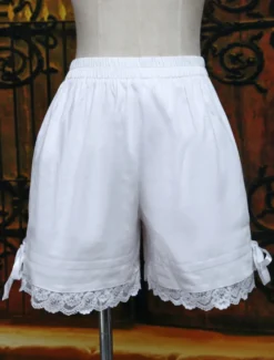 Bow blanc doux coton Lolita Shorts Déguisements Halloween