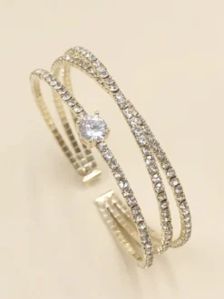 Bracelet argenté strass