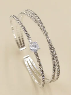 Bracelet argenté strass