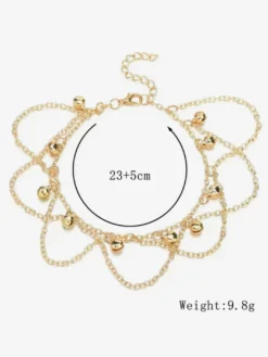 Bracelet de cheville délicat en forme de cloche pour vacances à la plage
