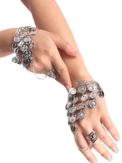 Bracelet de danse du ventre glands en or Bracelet esclave à plusieurs niveaux Bijoux Bracelet de danse du ventre Déguisements Halloween