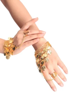 Bracelet de danse du ventre glands en or Bracelet esclave à plusieurs niveaux Bijoux Bracelet de danse du ventre Déguisements Halloween