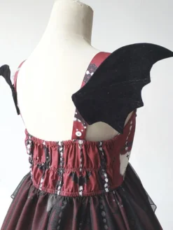 Bracelet Lolita noire gothique en laine unicolore Tea party Déguisements Halloween