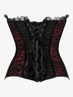 Bustier sexy en dentelle sans bretelles avec lacets floraux et boutons sur le devant