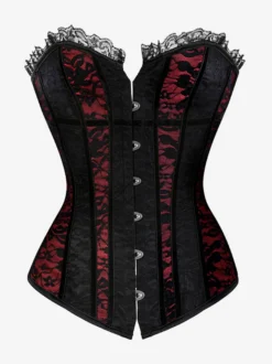 Bustier sexy en dentelle sans bretelles avec lacets floraux et boutons sur le devant