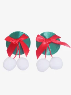 Cache-tétons de Noël nœuds de Costume Noël lingerie verte