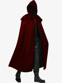Cape à capuche noire unisexe médiévale gothique vampire costume Renaissance