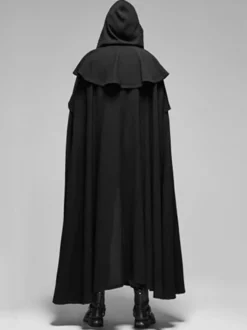 Cape à capuche noire unisexe médiévale gothique vampire costume Renaissance
