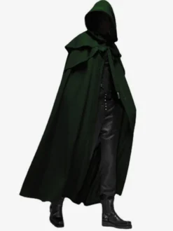 Cape à capuche noire unisexe médiévale gothique vampire costume Renaissance