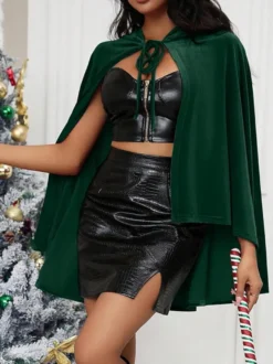 Cape de Noël rouge pour femme - Costumes de vacances