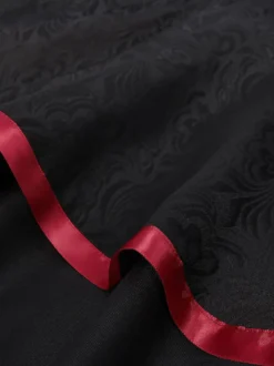 Cape en polyester sans manches en jacquard noir vintage avec chaînes vintage costumes rétro pour homme
