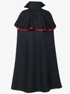 Cape en polyester sans manches en jacquard noir vintage avec chaînes vintage costumes rétro pour homme