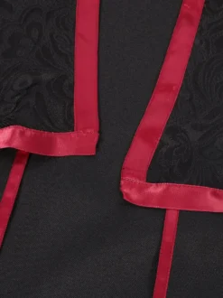 Cape en polyester sans manches en jacquard noir vintage avec chaînes vintage costumes rétro pour homme
