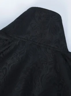 Cape en polyester sans manches en jacquard noir vintage avec chaînes vintage costumes rétro pour homme
