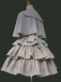 Cape Lolita classique en polyester marron foncé pour vêtements d'extérieur Lolita d'automne