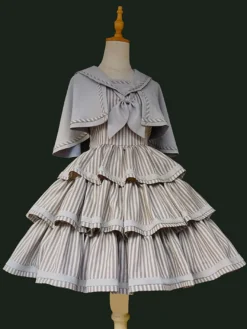 Cape Lolita classique en polyester marron foncé pour vêtements d'extérieur Lolita d'automne