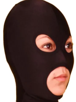 Capuche en lycra spandex noire bouche ouverte Déguisements Halloween