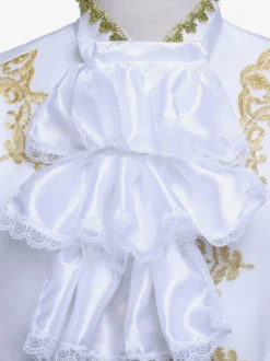 Carnaval Accessoire Blanc Vintage Cravate Dentelle Volants Style Aristocrate Homme Halloween