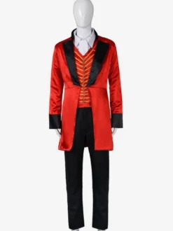 Carnaval Cirque Costume Magicien Rouge Hommes Pantalon Chemise Pardessus Ensemble Halloween Déguisement