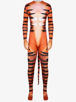 Carnaval Costumes Combinaison Tigre Motif Catsuit Halloween Orc