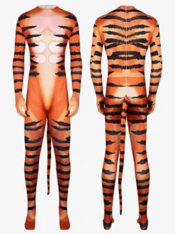 Carnaval Costumes Combinaison Tigre Motif Catsuit Halloween Orc