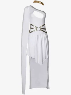 Carnaval Costumes Prêtresse Grèce Blanche Sexy Robes Déesse Polyester