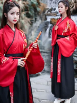 Carnaval Style Chinois HanFu Ensemble 3 Pièces Manches Longues Robe Polyester