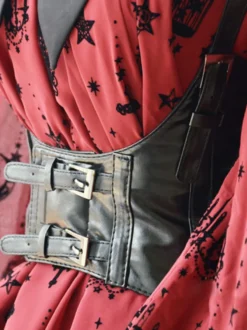 Ceinture corset Steampunk Chic Lolita Boucle noire en cuir Synthétique Déguisements Halloween