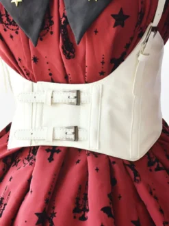 Ceinture corset Steampunk Chic Lolita Boucle noire en cuir Synthétique Déguisements Halloween
