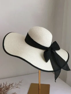 Chapeau de paille d'été à bord surdimensionné pliable pour la plage et la protection solaire pour femmes (2026)